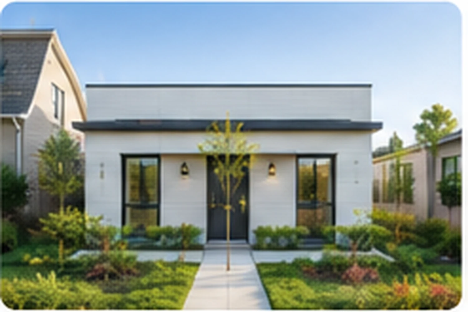 Bright single-family rental home with a covered front porch